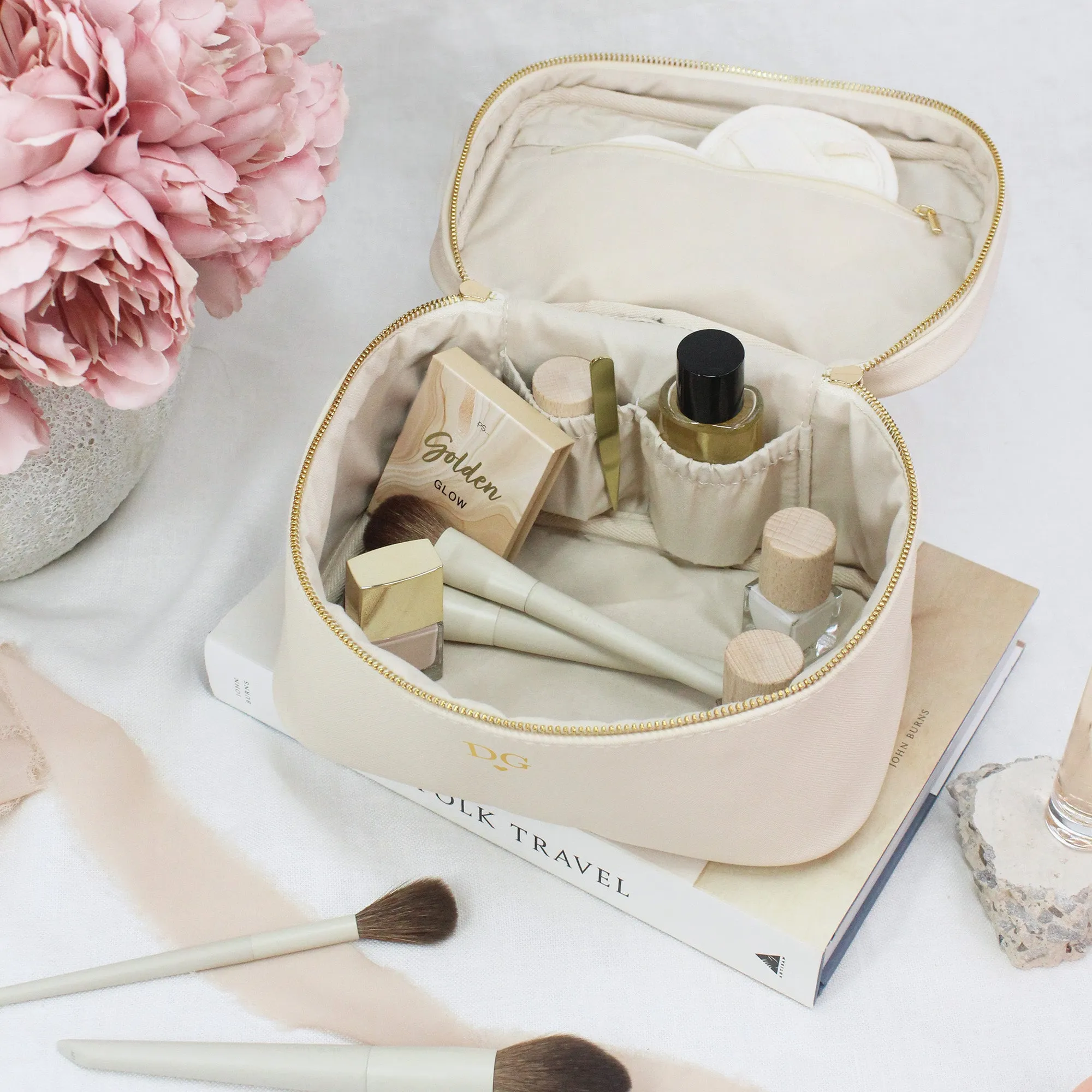 Personalised Vanity Make Up Bag with Initials & Heart