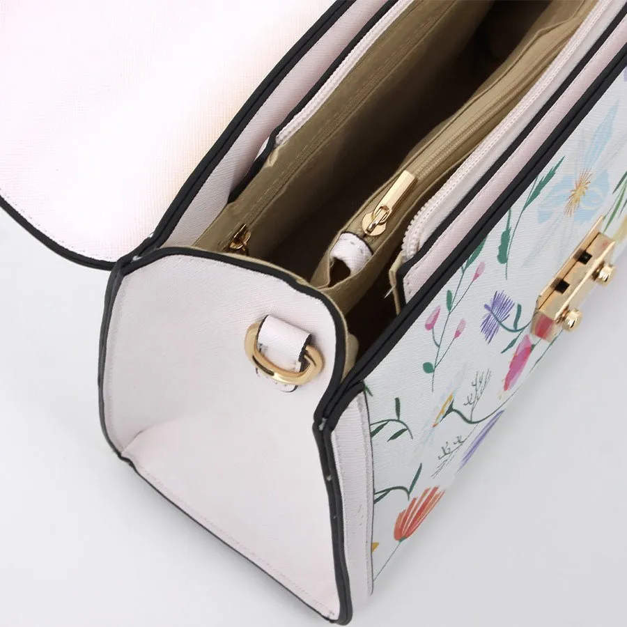 Pierre Cardin Christie Top Handle Handbag | White Floral