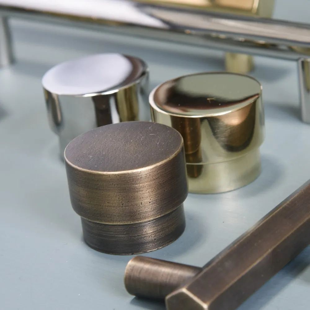 Polished Brass Drum Cabinet Knob