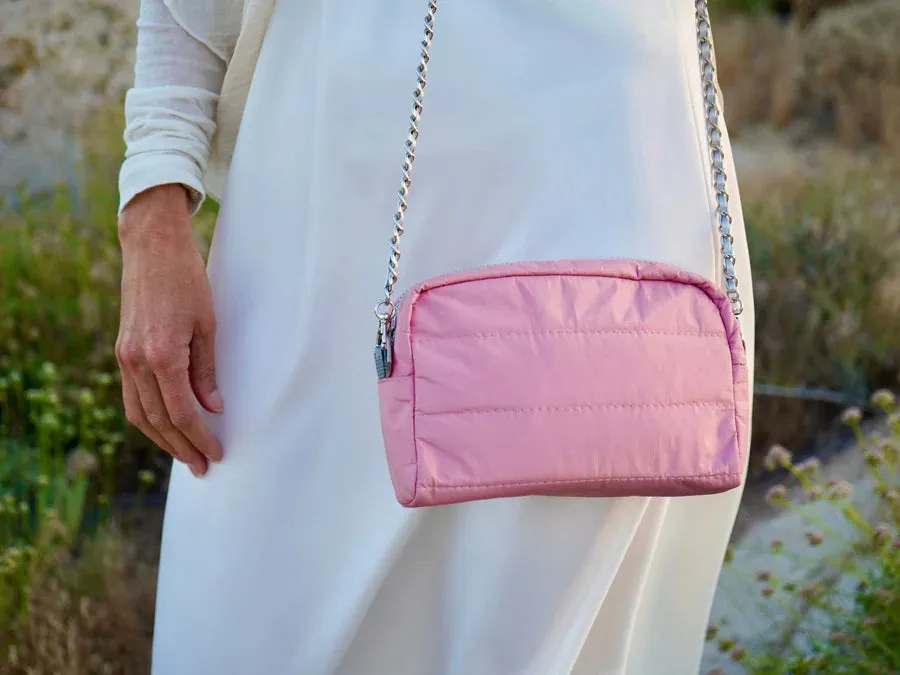 Puffer Clutch, Fair Pink
