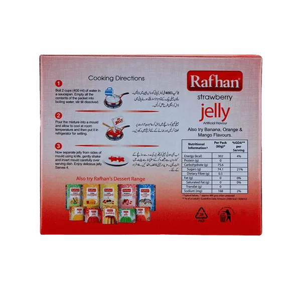 RAFHAN STRAWBERRY JELLY POWDER 80GM