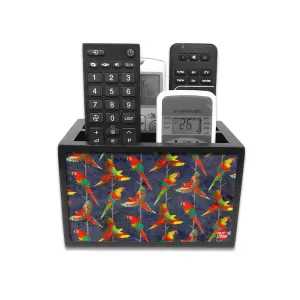 Remote Control Stand Holder Organizer For TV / AC Remotes -  Colorful Parrots