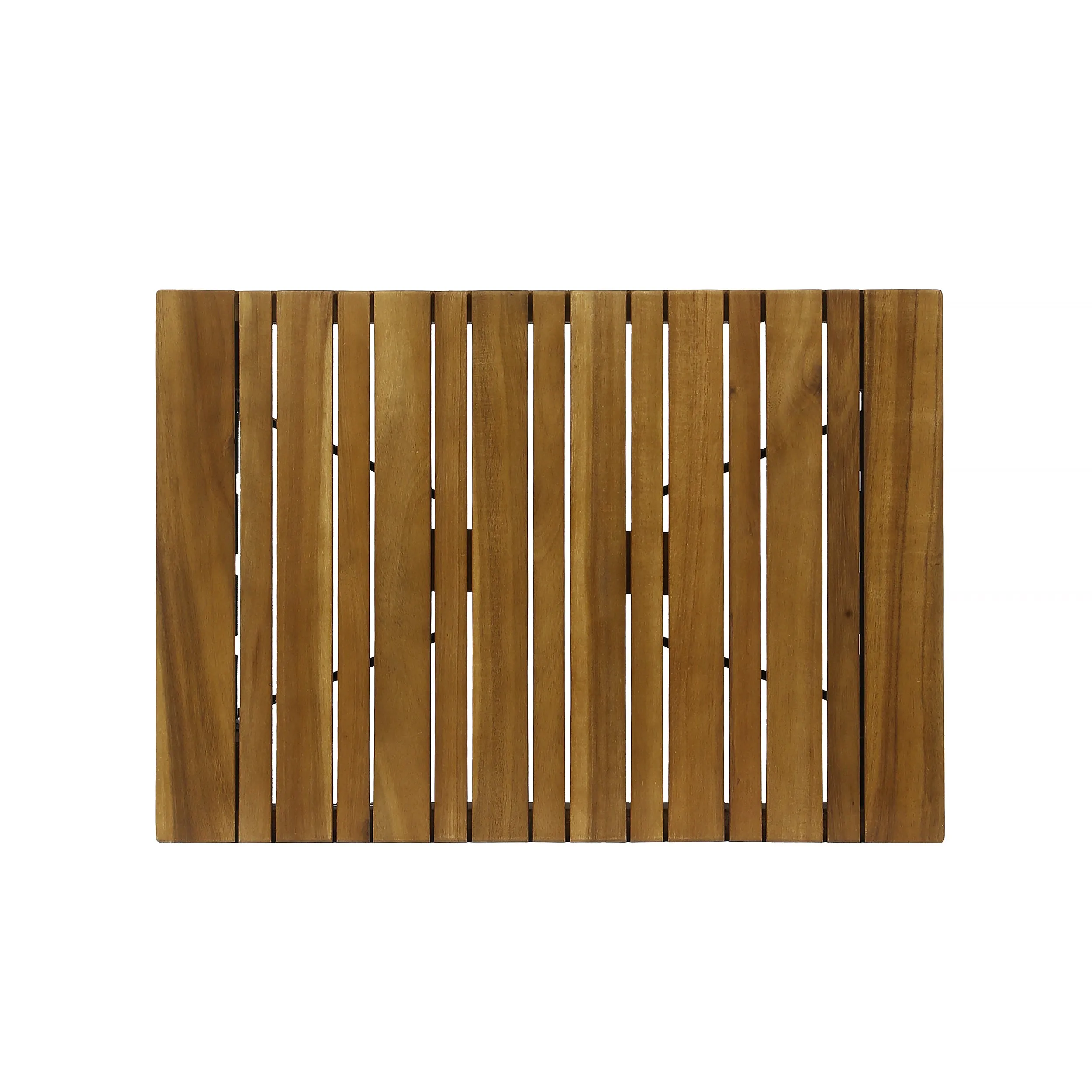 Riley Outdoor Acacia Wood Foldable Side Table, Brown Patina and Gray