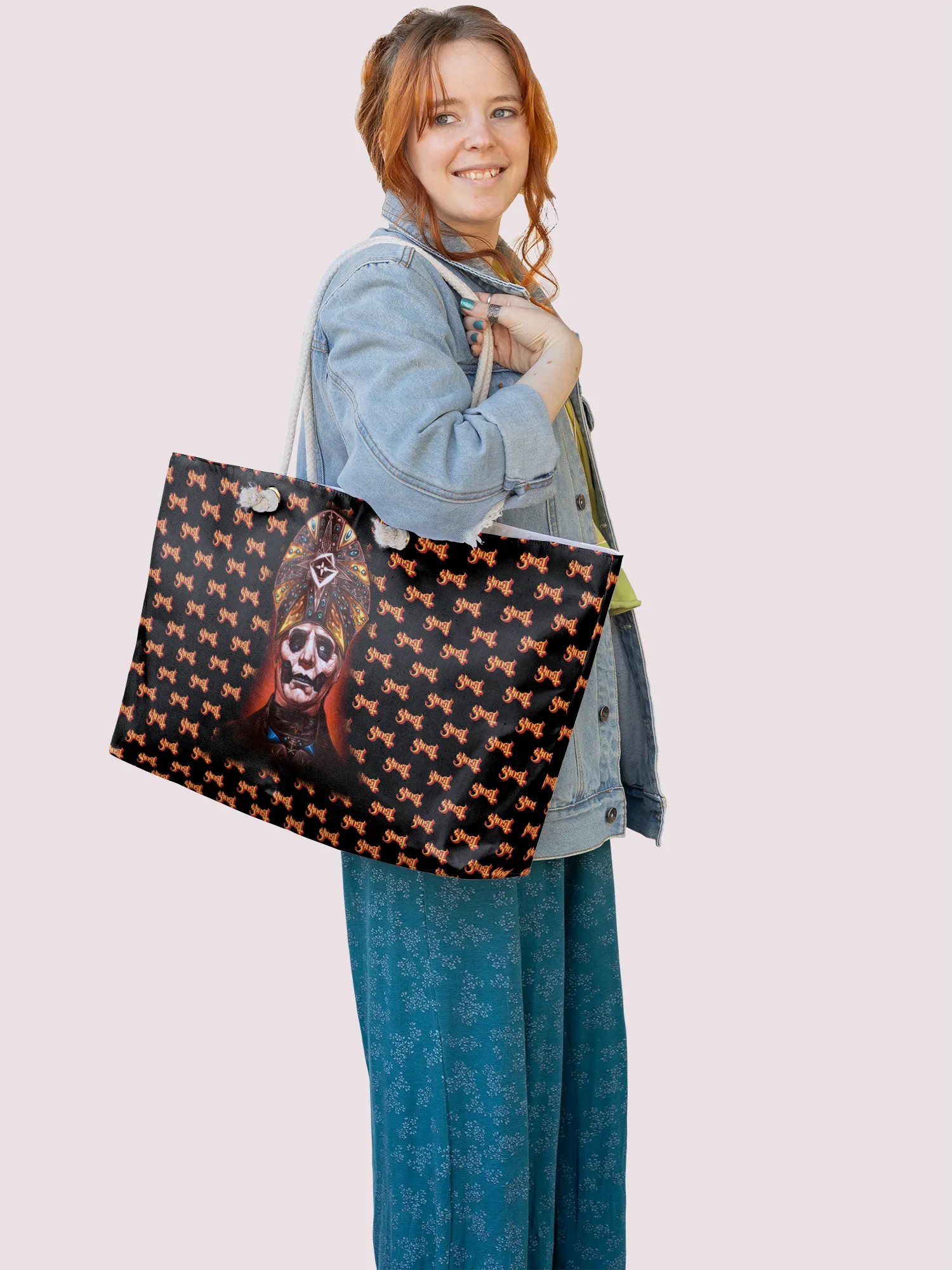 Rocksax Ghost Rope Handled Beach Bag - Cardinal