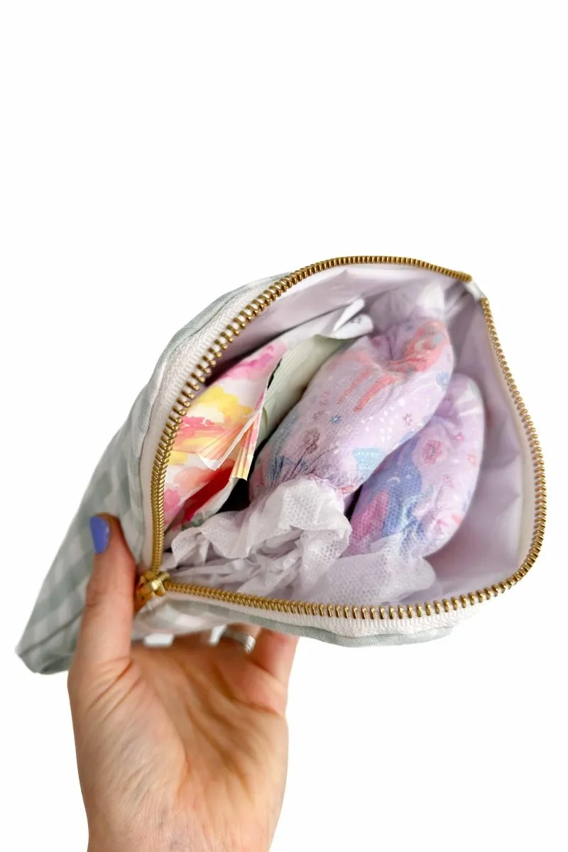 Sage Gingham Everyday Travel Diaper Pouch
