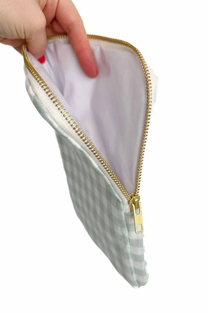 Sage Gingham Everyday Travel Diaper Pouch