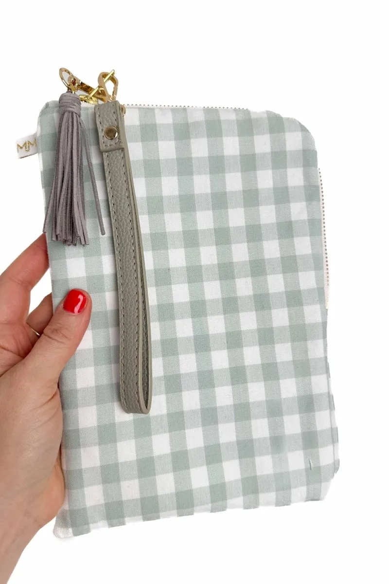 Sage Gingham Everyday Travel Diaper Pouch