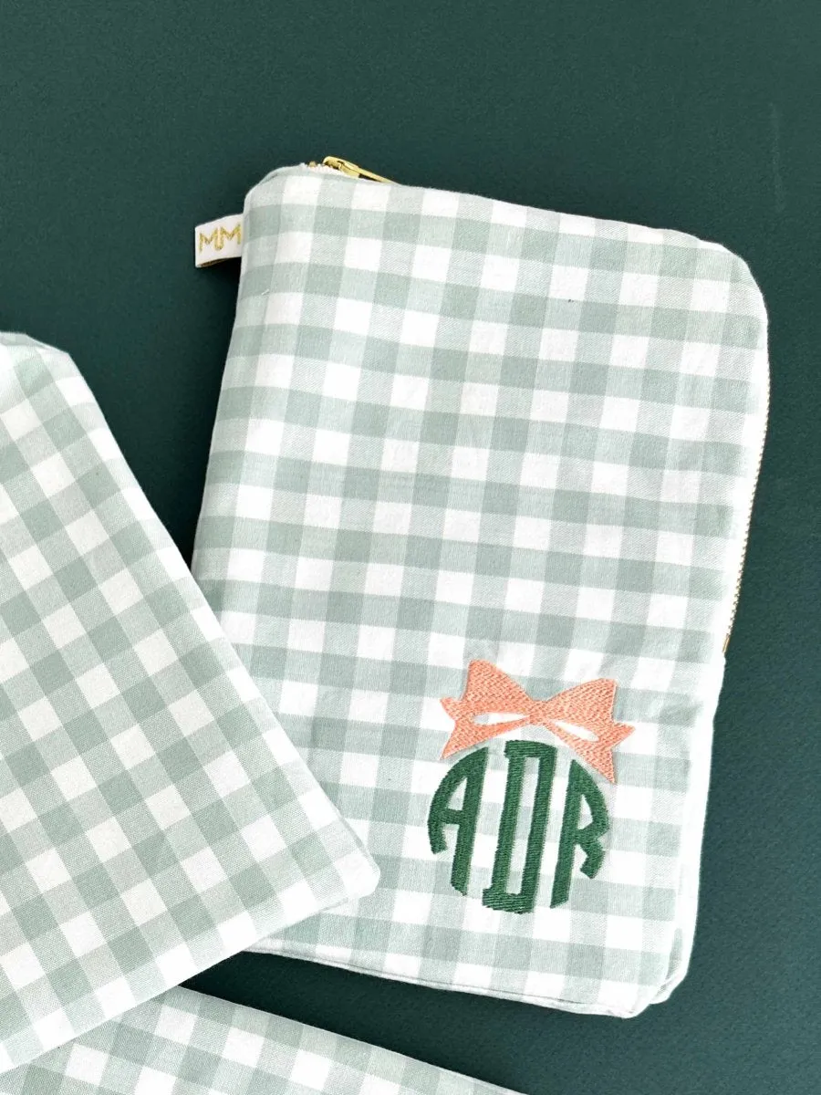 Sage Gingham Everyday Travel Diaper Pouch