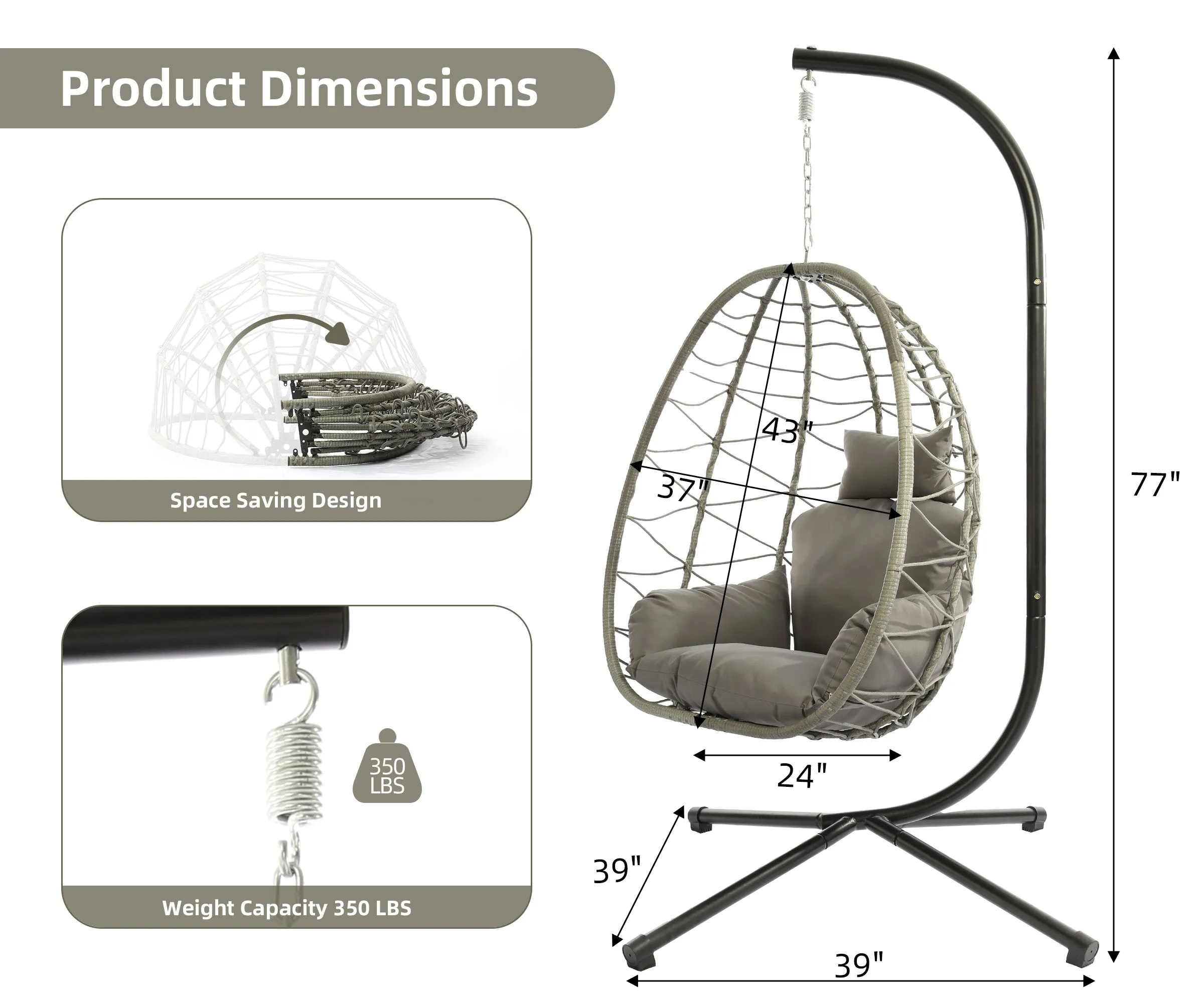 Single Wicker Swing Chair