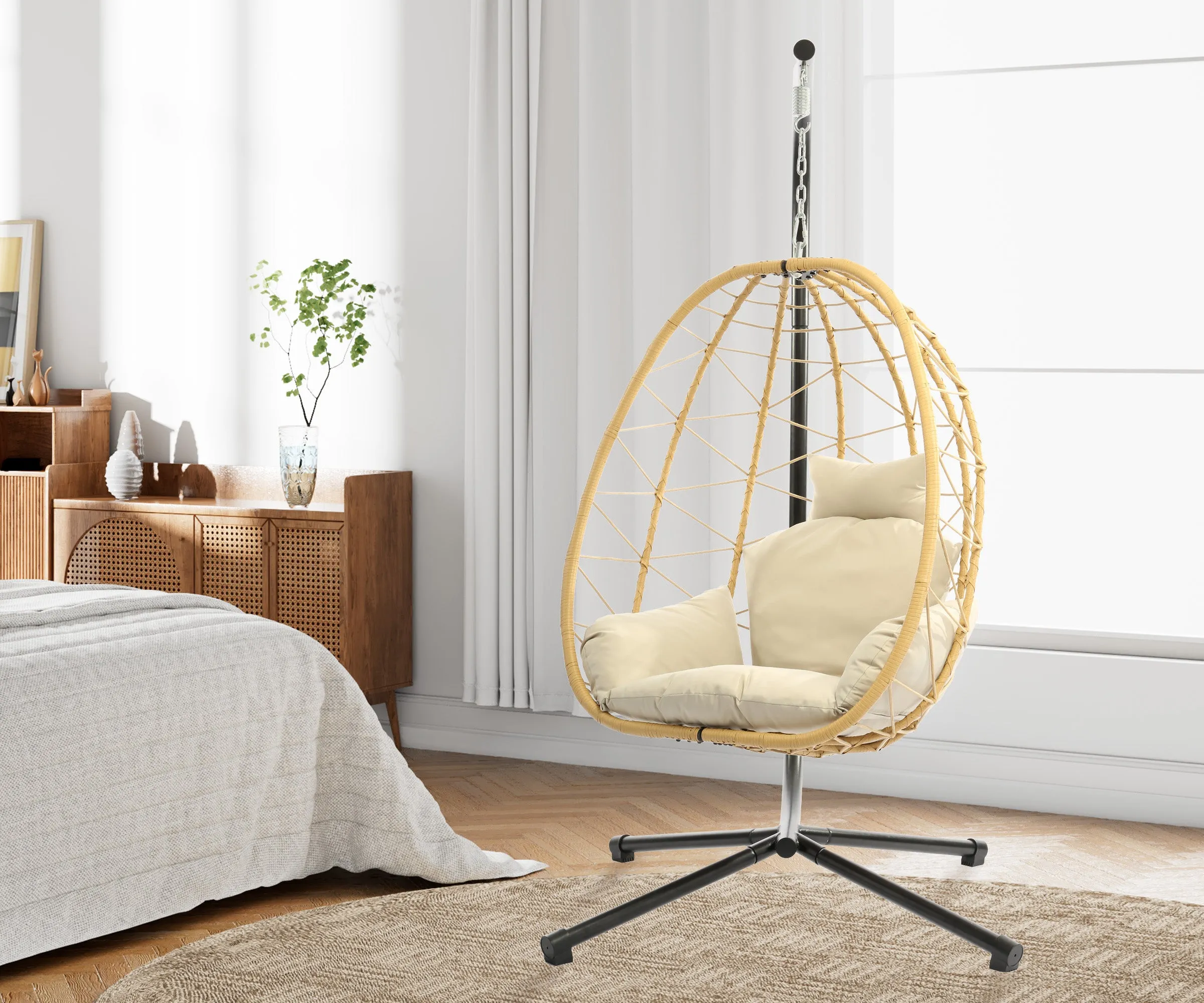Single Wicker Swing Chair