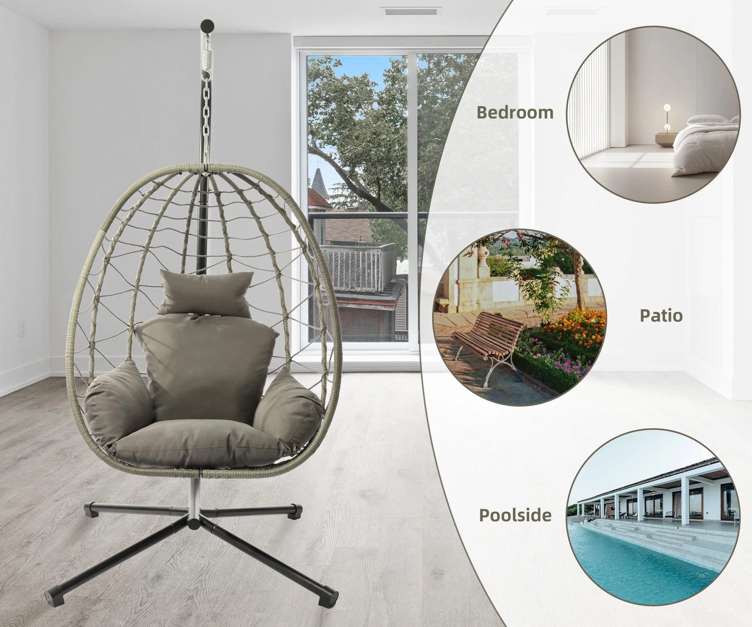 Single Wicker Swing Chair