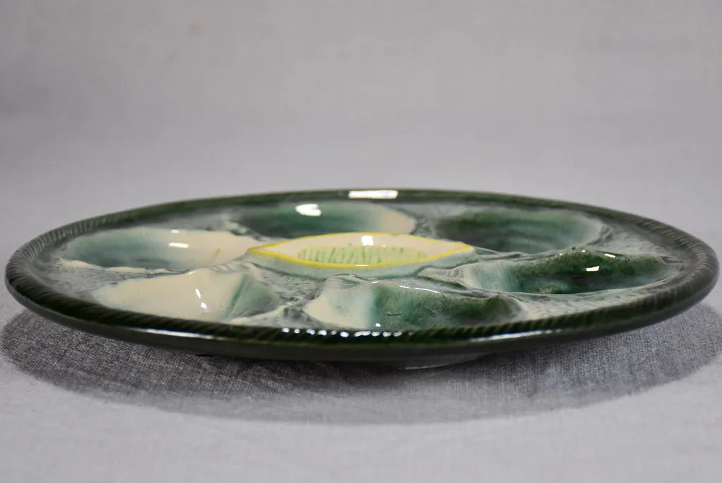 Six vintage  oyster serving plates - Saint Clement Barbotine