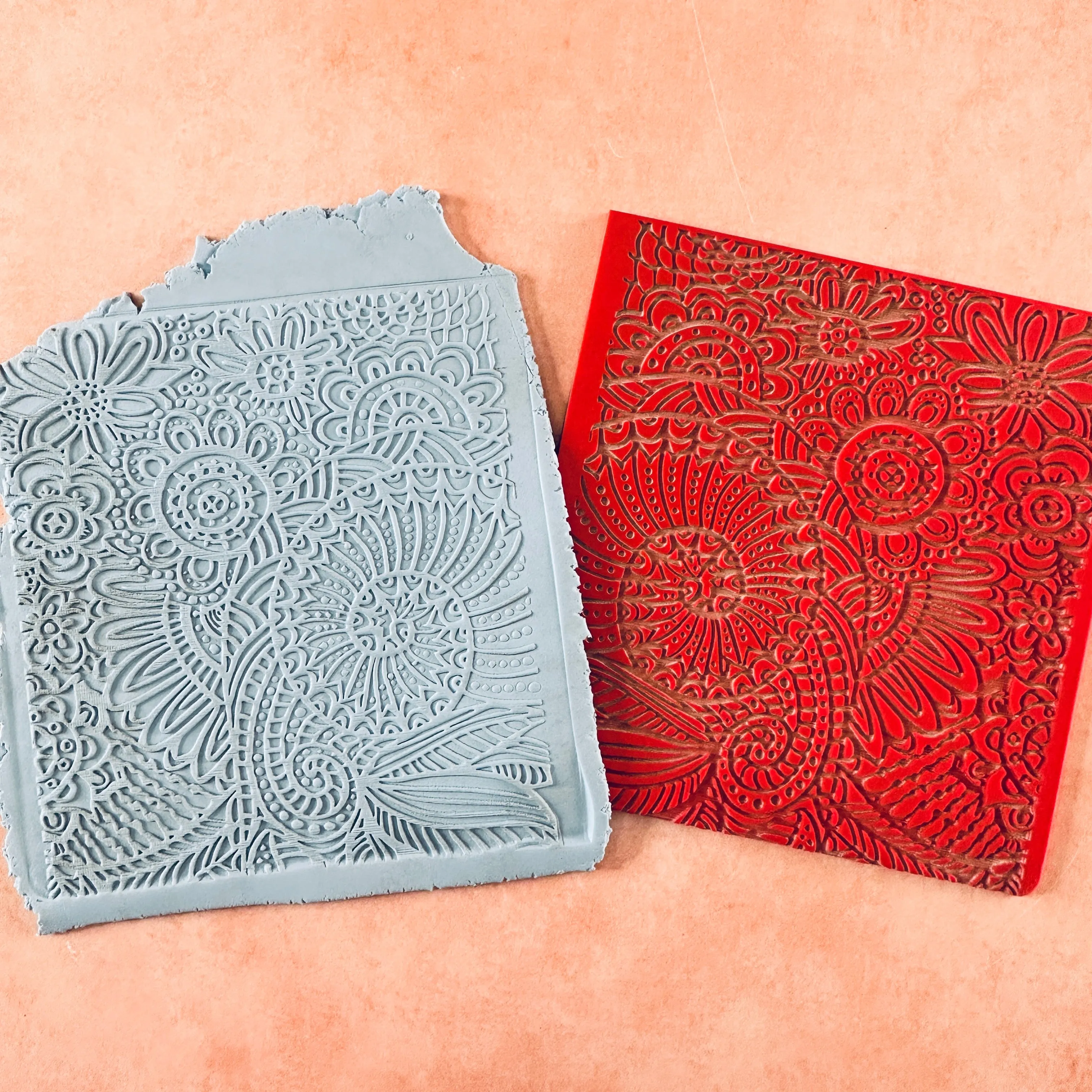 Spiral Snails Texture Mat rubber Stamp for polymer clay paper Gelli plate and resin ZIA