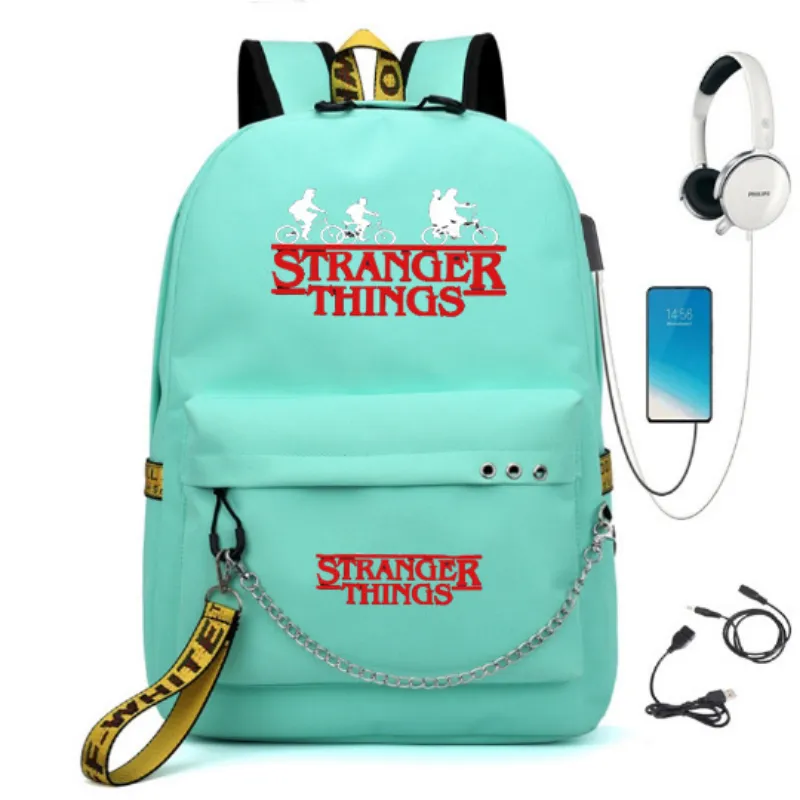 Stranger Things Backpack Backpack USB Charging Backpack Schoolbags for Boys and Girls
