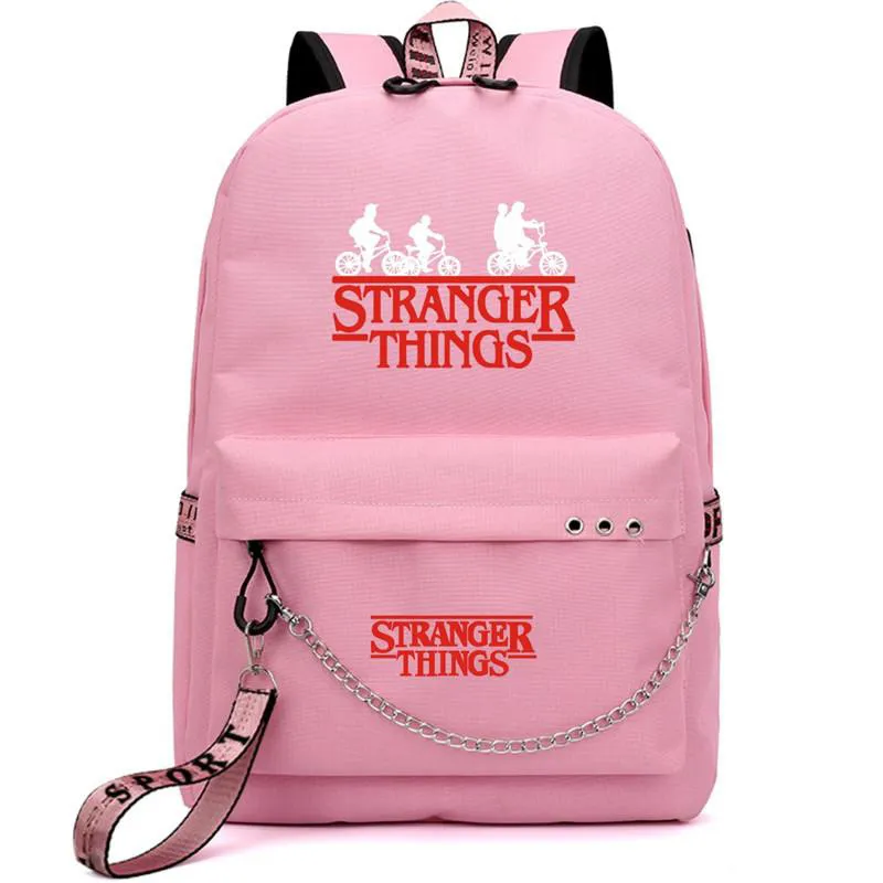 Stranger Things Backpack Backpack USB Charging Backpack Schoolbags for Boys and Girls