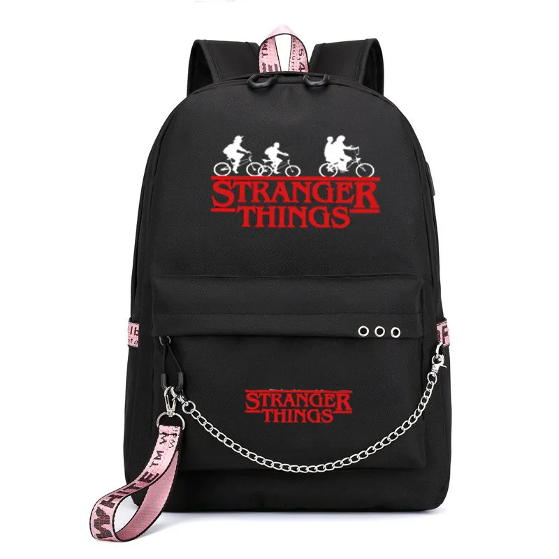 Stranger Things Backpack Backpack USB Charging Backpack Schoolbags for Boys and Girls