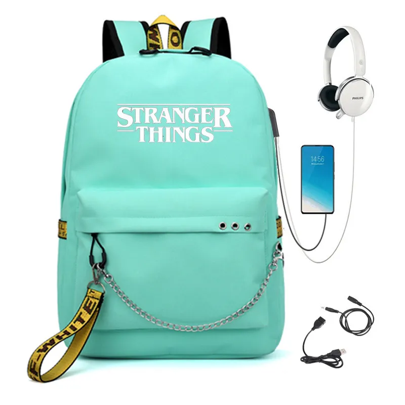 Stranger Things Backpack Backpack USB Charging Backpack Schoolbags for Boys and Girls