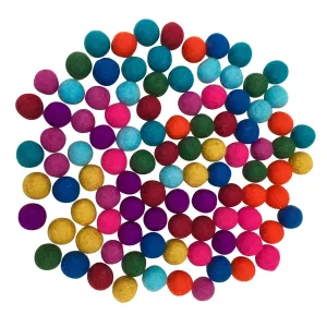 Summer Felt Balls - 100 pieces (2.5cm)
