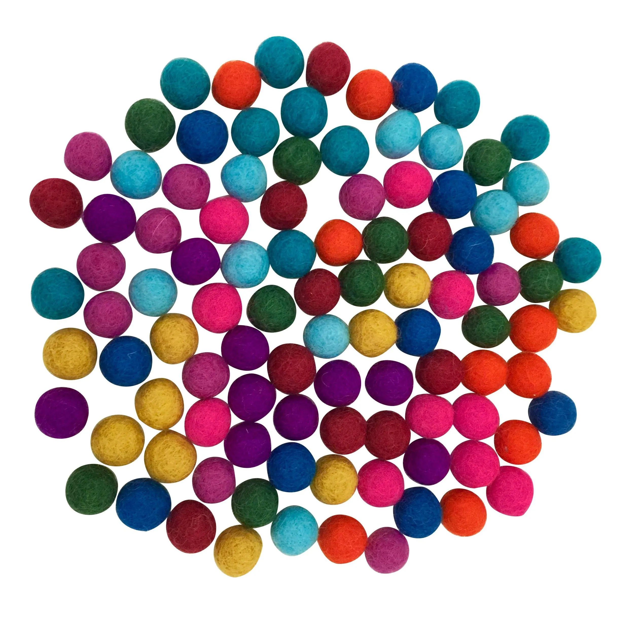 Summer Felt Balls - 100 pieces (2.5cm)