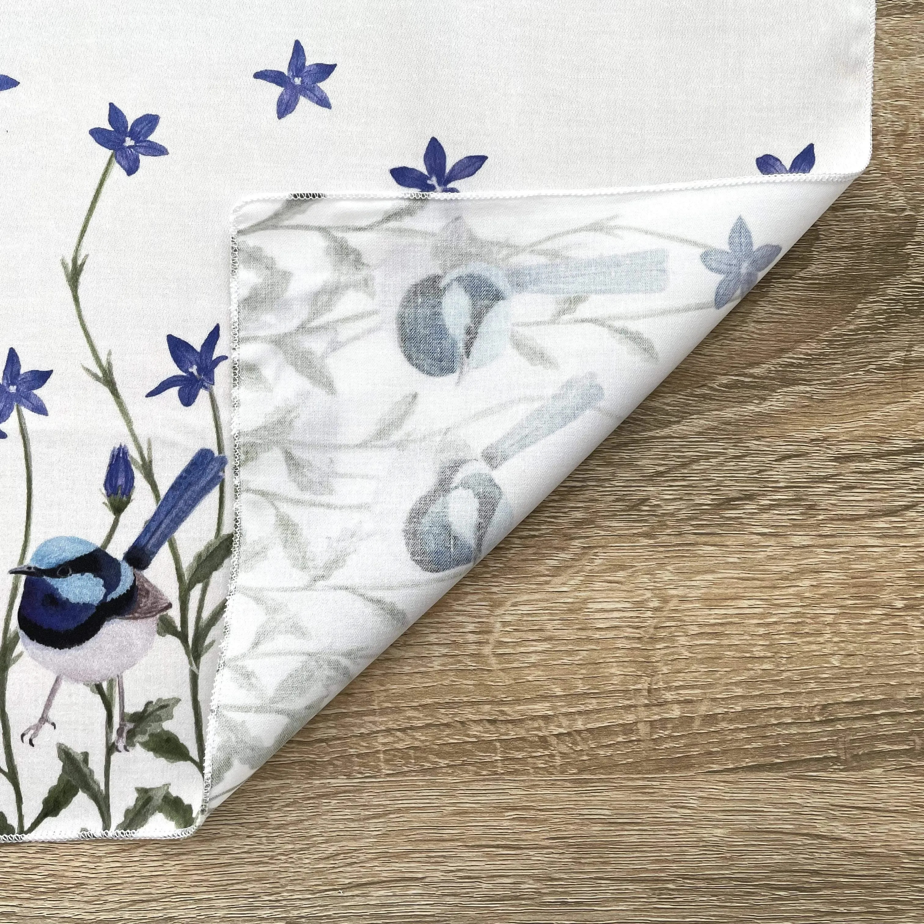 Superb Fairy Wren with Blue Bell Flowers