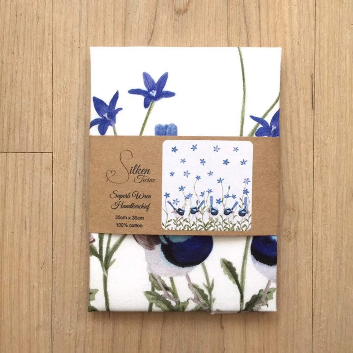 Superb Fairy Wren with Blue Bell Flowers