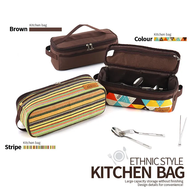 Tableware Storage Bag Outdoor Camping Barbecue Tableware Storage Bag