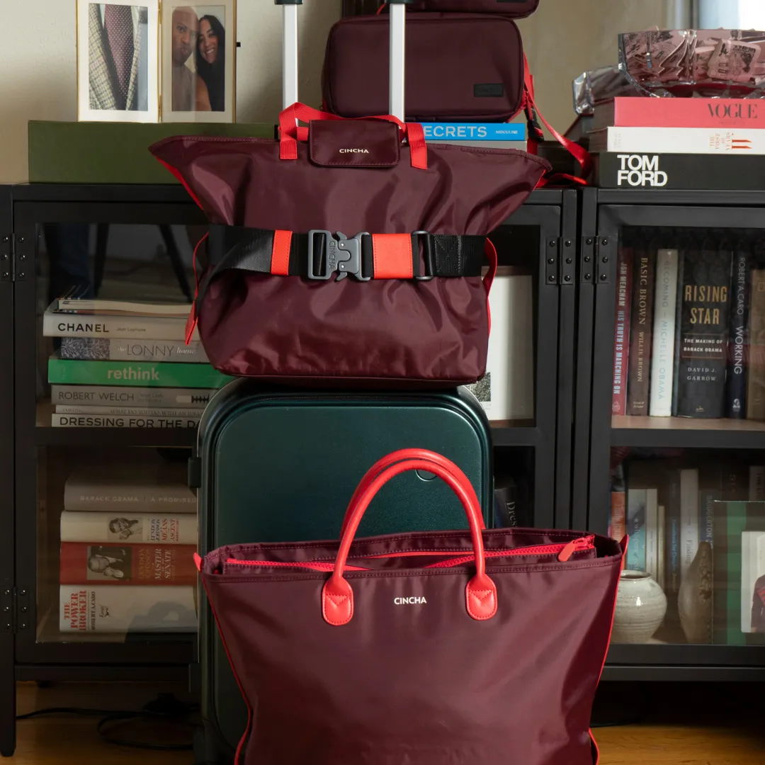 The Nylon Zip-All Tote - Merlot