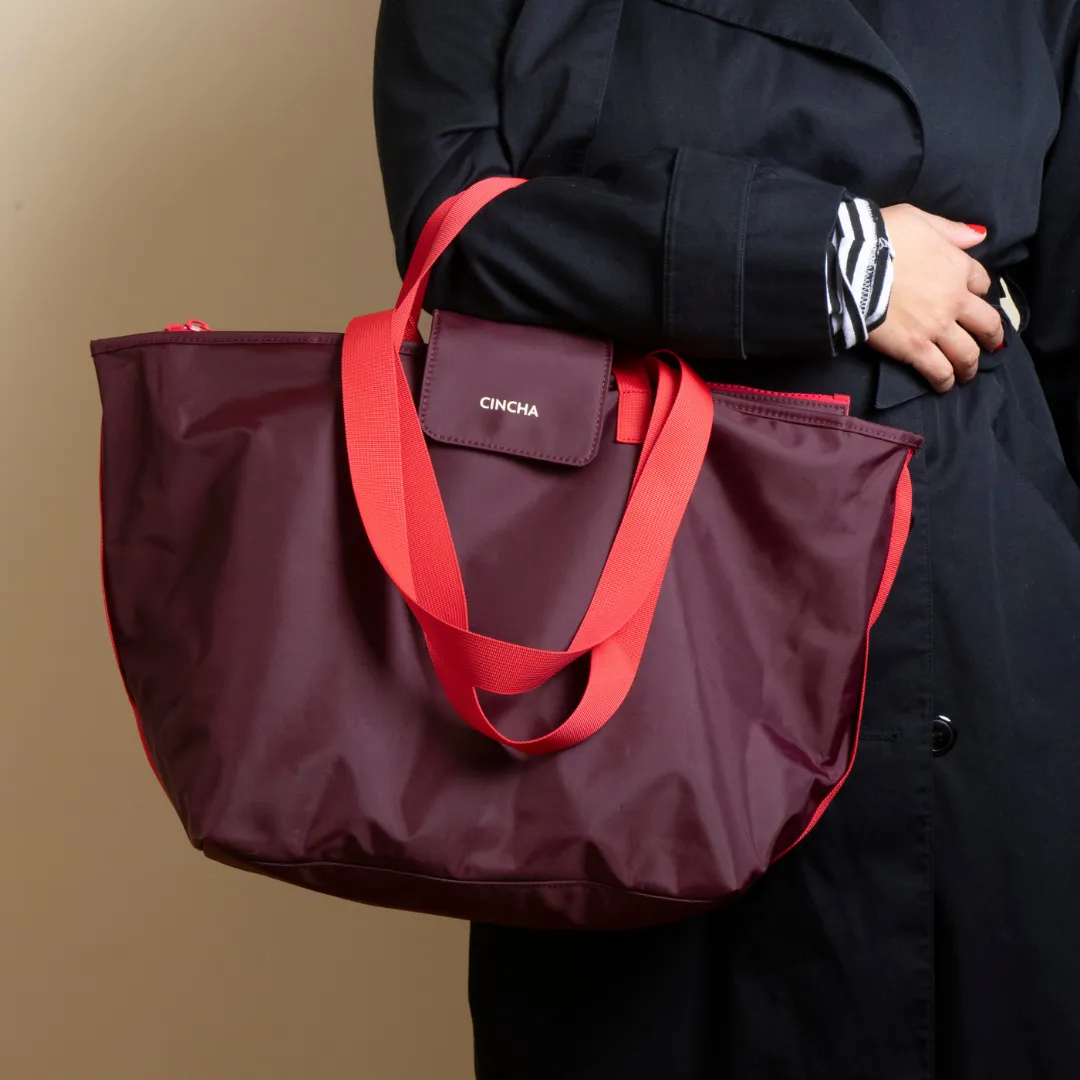 The Nylon Zip-All Tote - Merlot