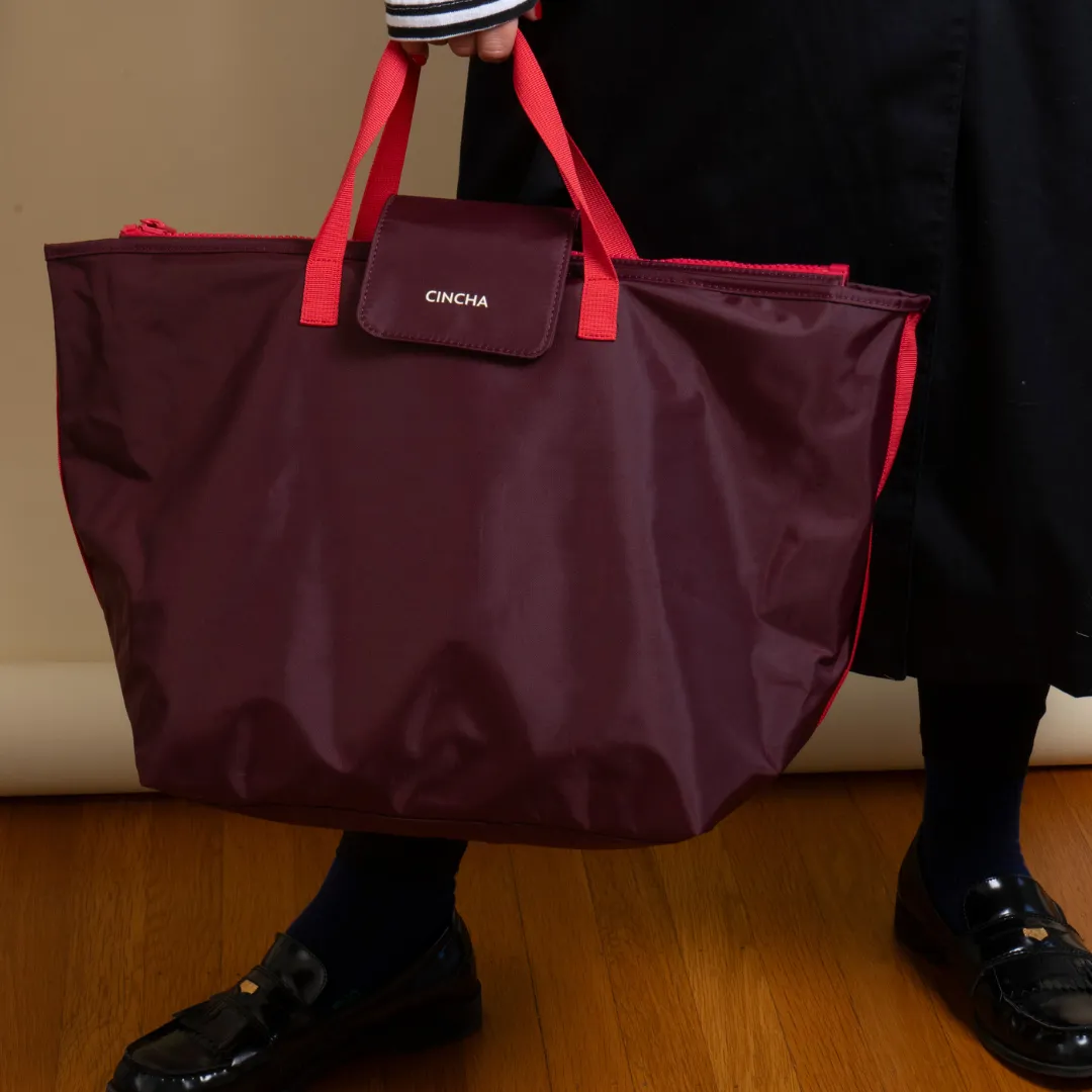 The Nylon Zip-All Tote - Merlot