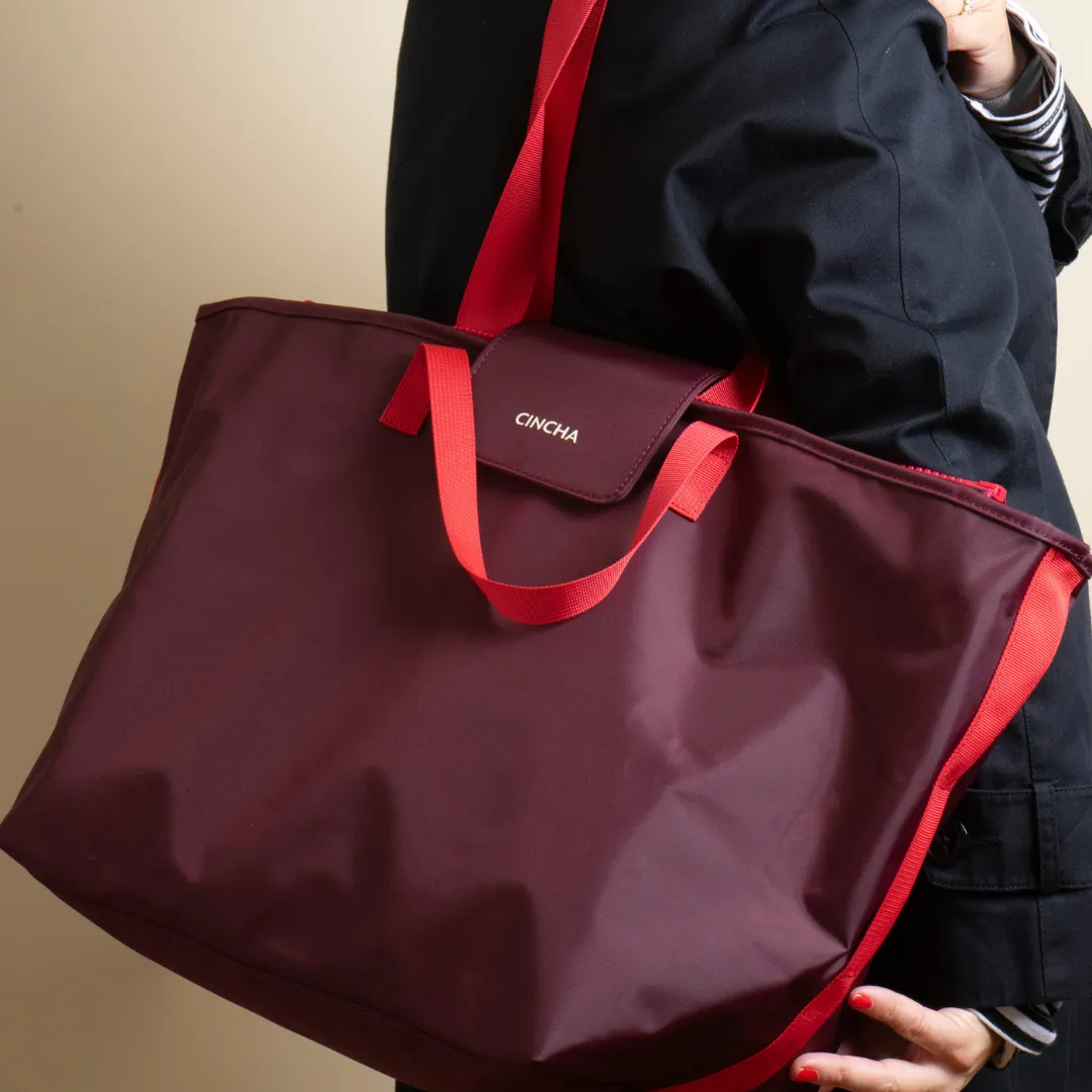 The Nylon Zip-All Tote - Merlot