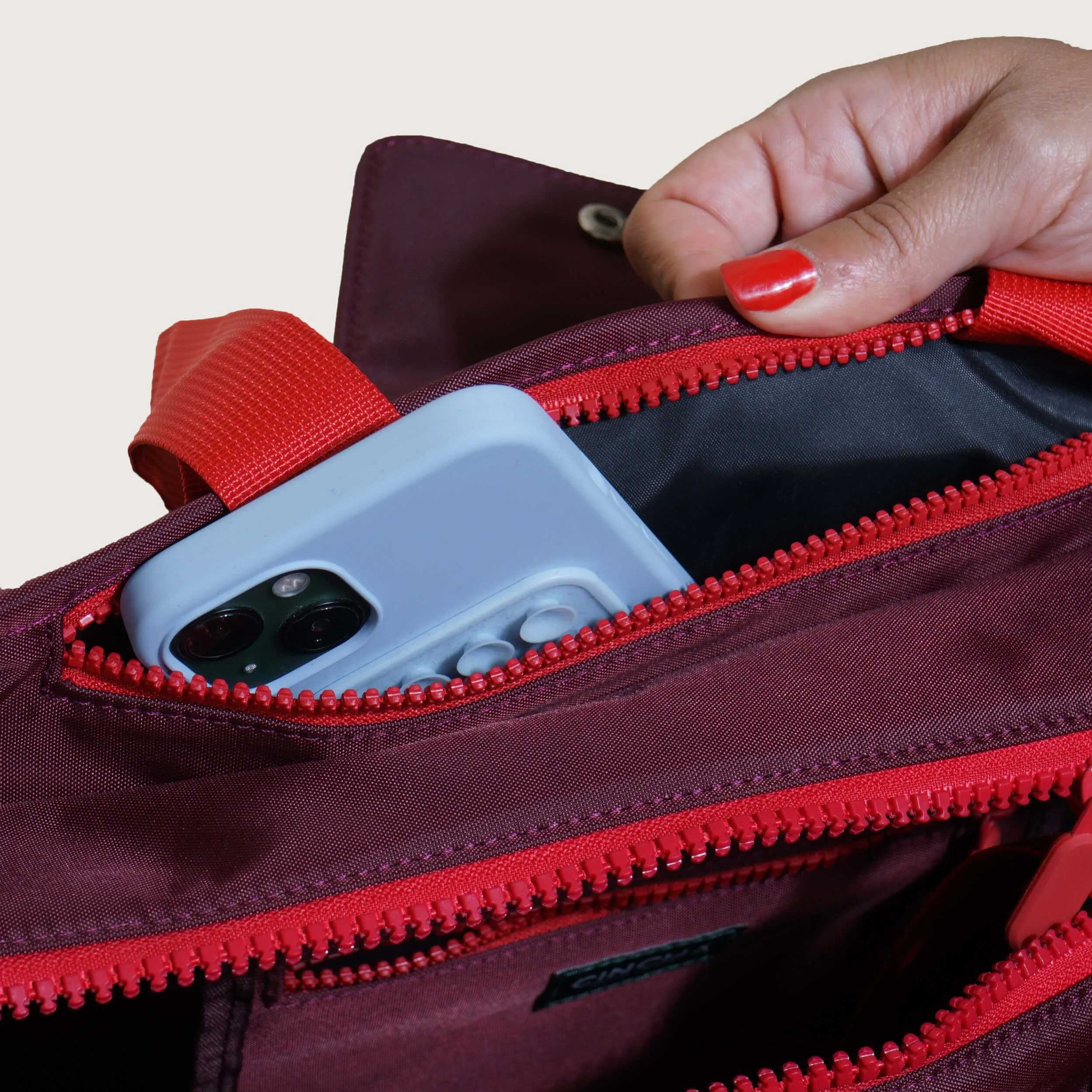 The Nylon Zip-All Tote - Merlot