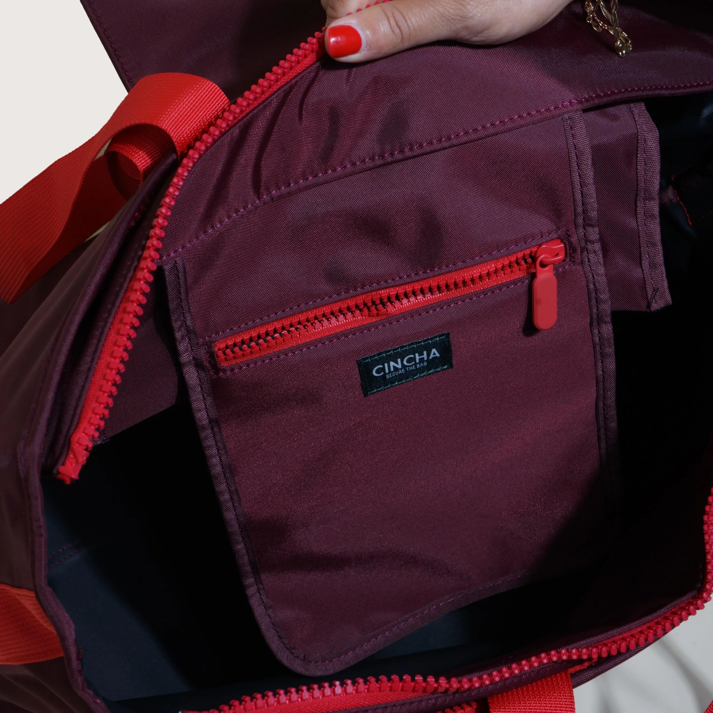 The Nylon Zip-All Tote - Merlot