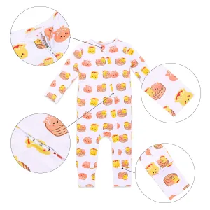 THE WEE BEAN | Kidswear | Bamboo Convertible Zip Romper - Dim Sum