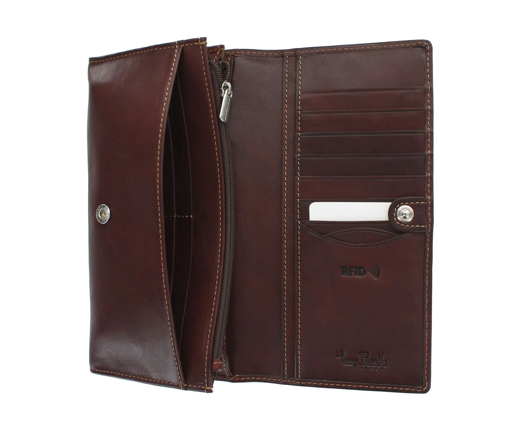 Tony Perotti Full Grain Leather Flap Over Purse With RFID Protection 1006_1