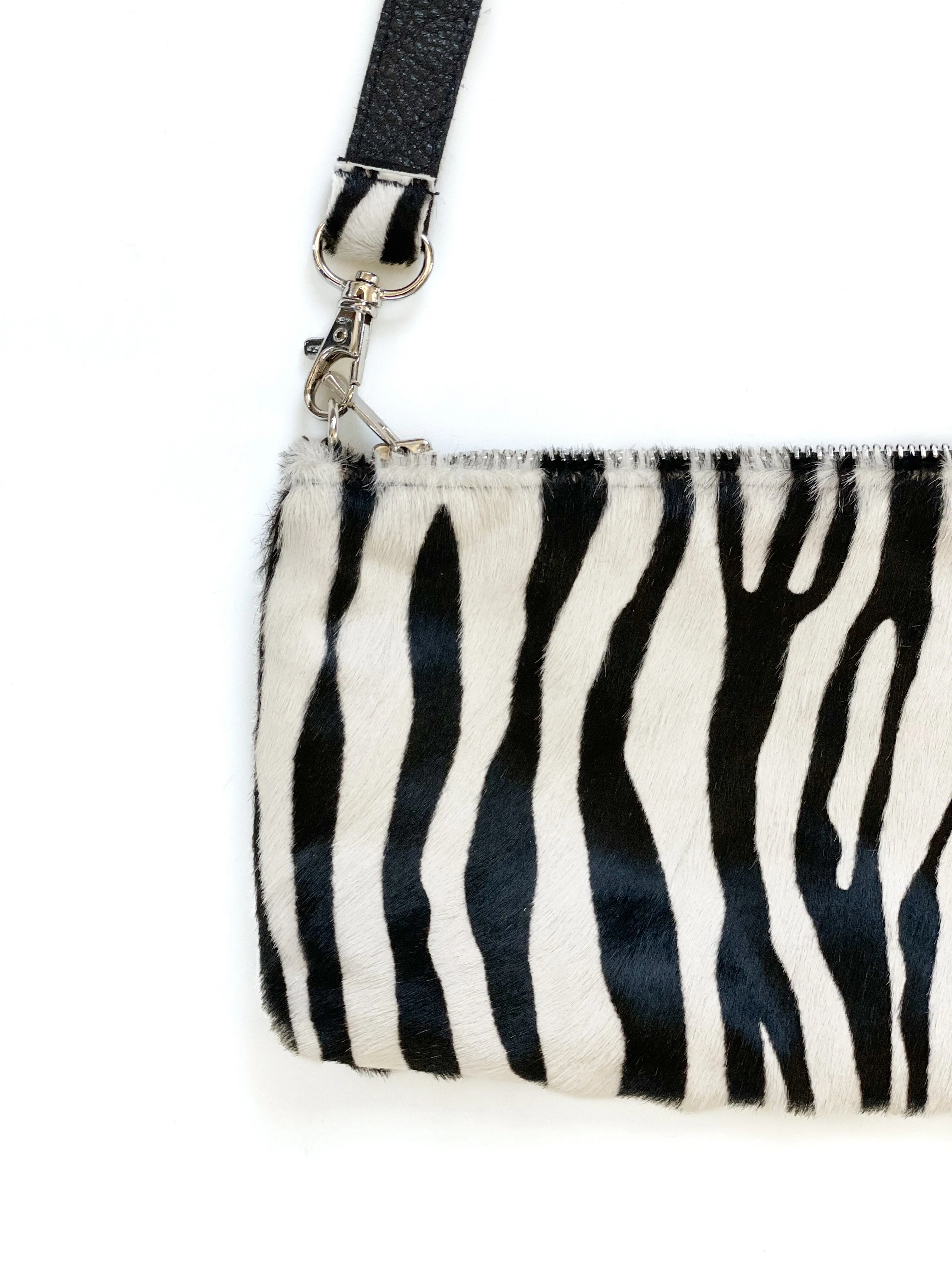 Upcycled Hair on Calf Zebra Print Purse