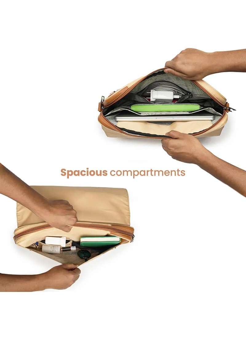 Urbix | Beige | Premium Laptop Messenger Bag