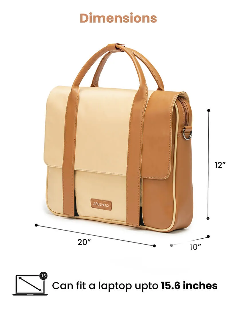 Urbix | Beige | Premium Laptop Messenger Bag