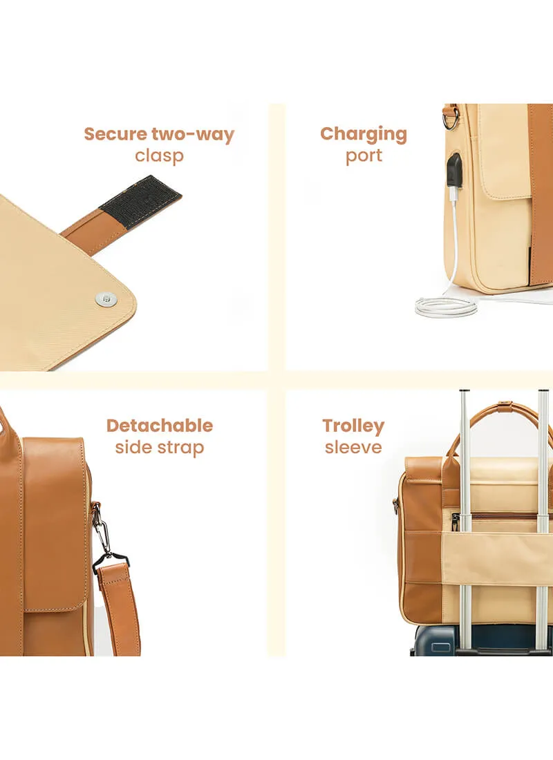 Urbix | Beige | Premium Laptop Messenger Bag
