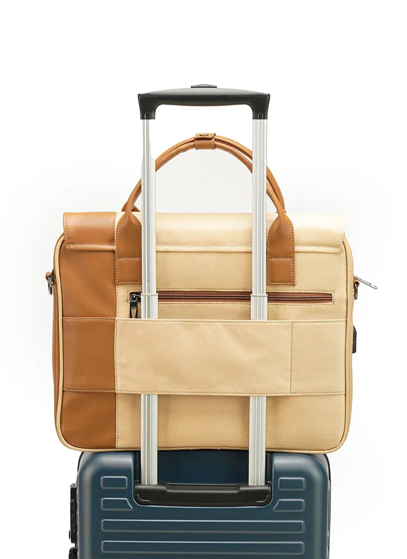 Urbix | Beige | Premium Laptop Messenger Bag