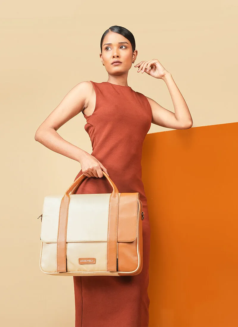 Urbix | Beige | Premium Laptop Messenger Bag