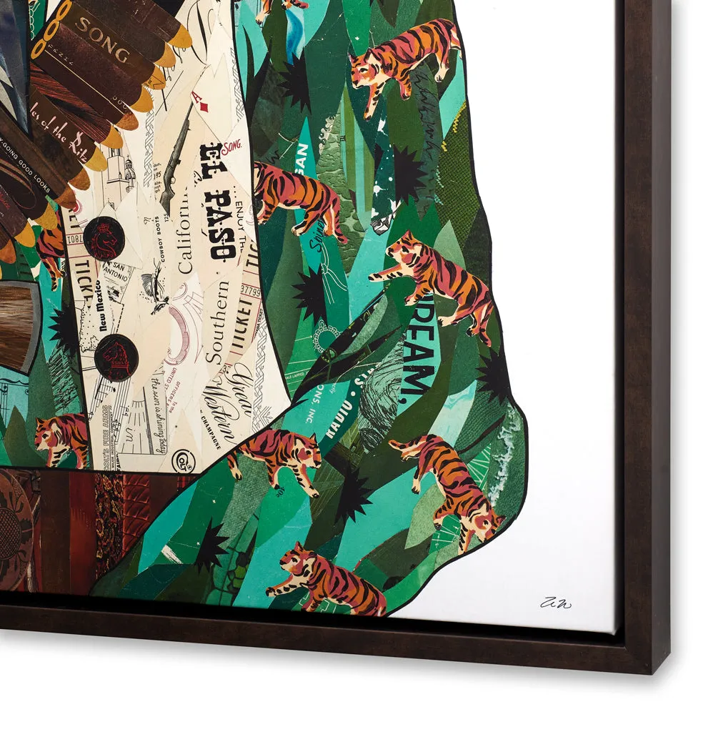 VAQUERO (TIGERS) canvas art print with float frame