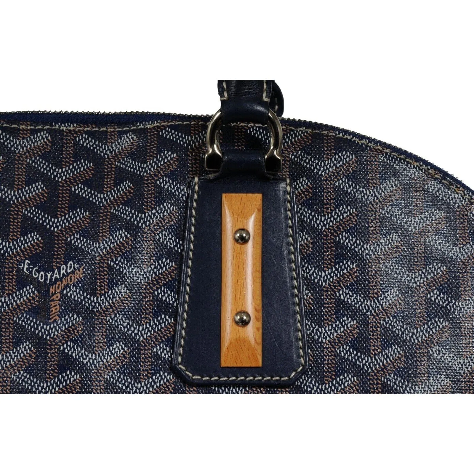 Vendome Sac GM Top Handle Tote Bag Navy Blue Computer Carry On Travel