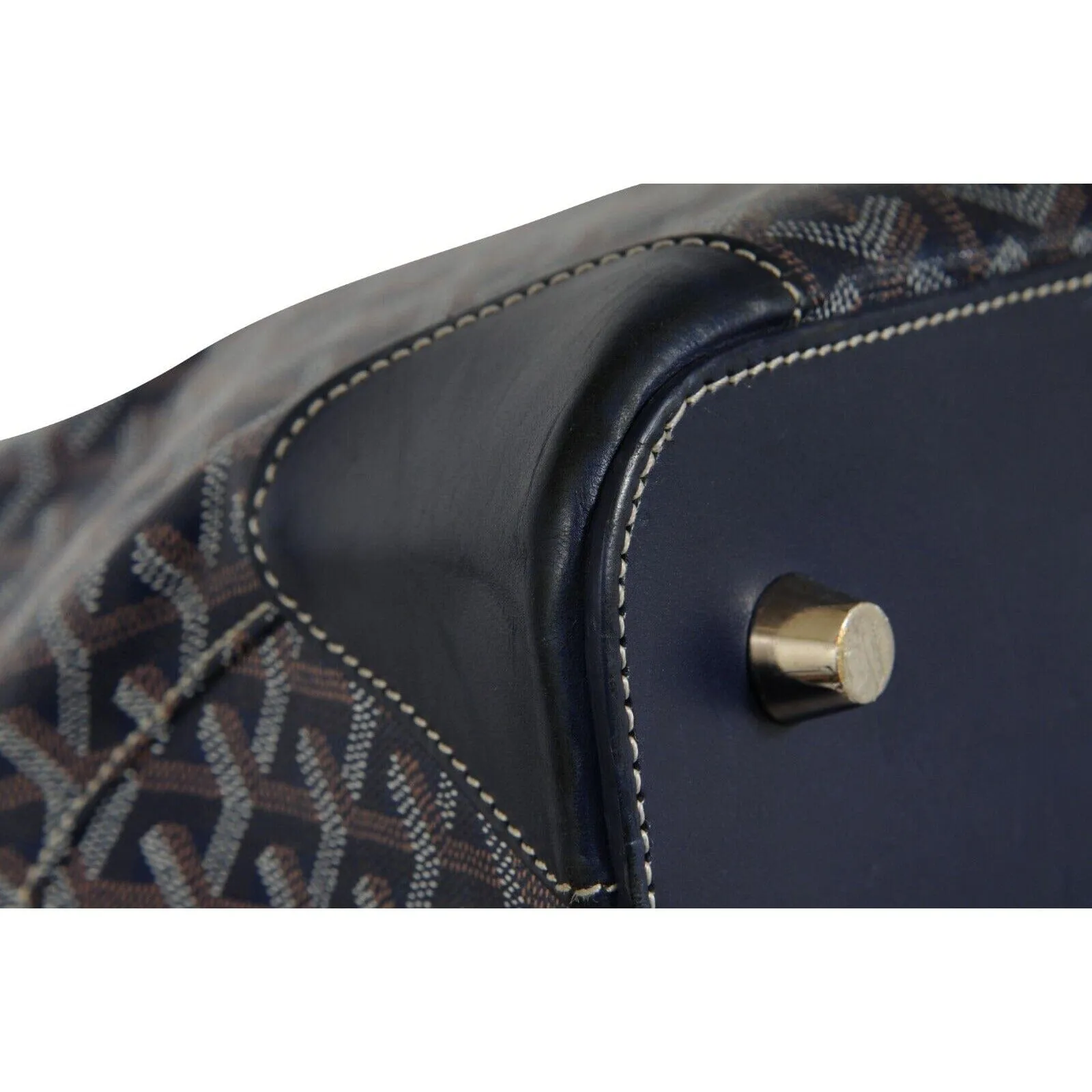 Vendome Sac GM Top Handle Tote Bag Navy Blue Computer Carry On Travel