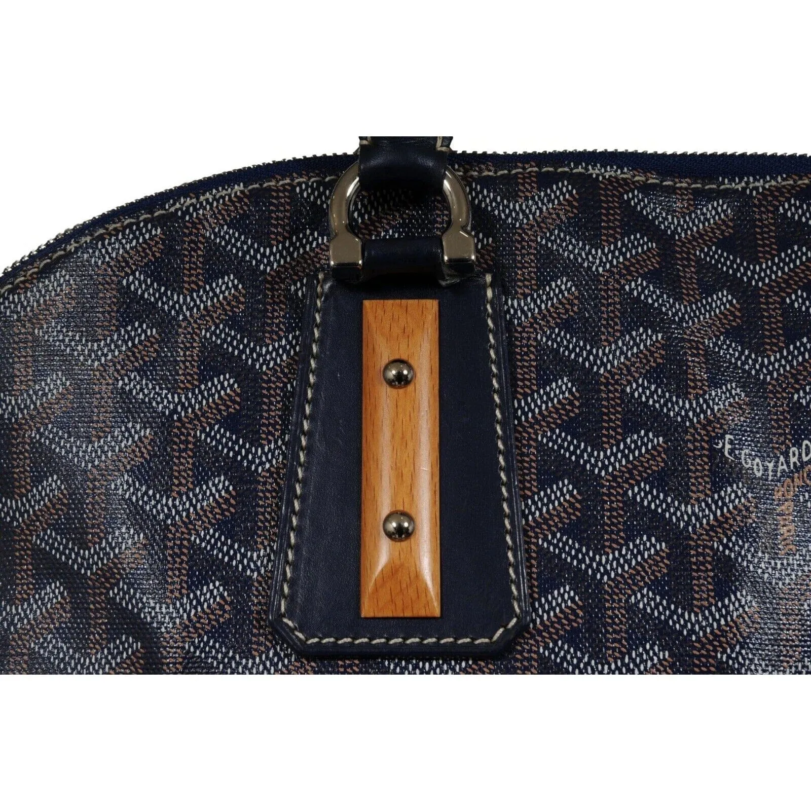 Vendome Sac GM Top Handle Tote Bag Navy Blue Computer Carry On Travel