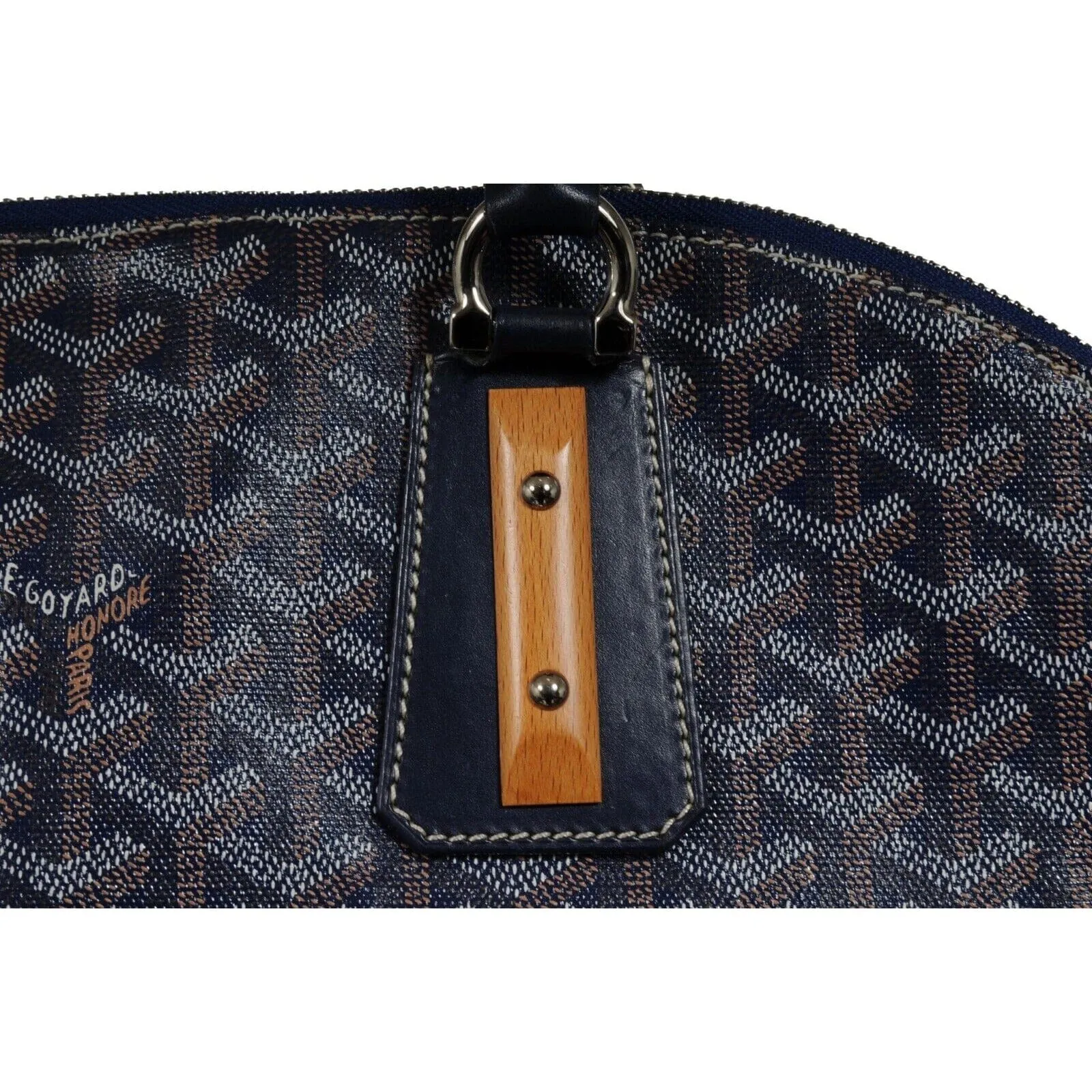 Vendome Sac GM Top Handle Tote Bag Navy Blue Computer Carry On Travel