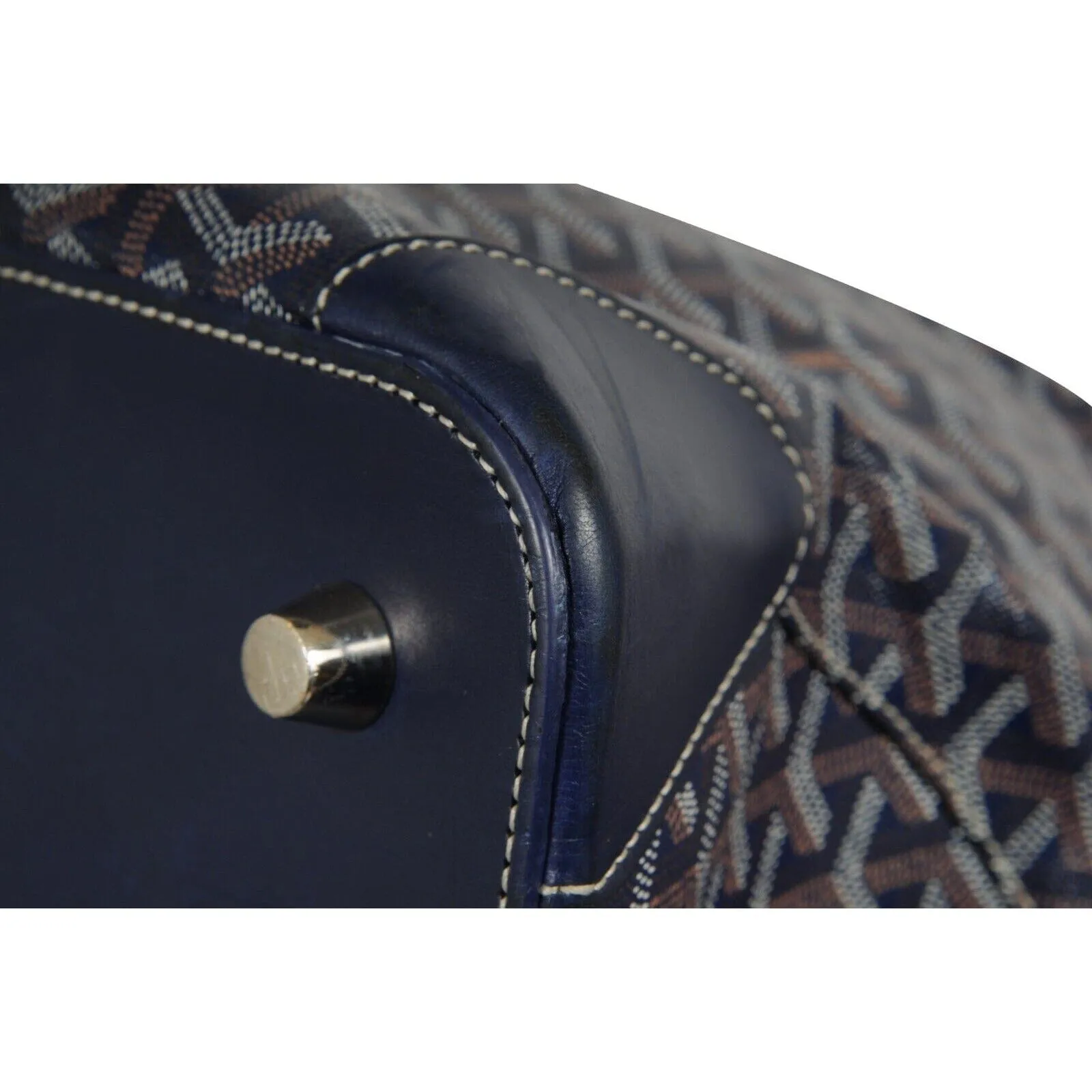 Vendome Sac GM Top Handle Tote Bag Navy Blue Computer Carry On Travel