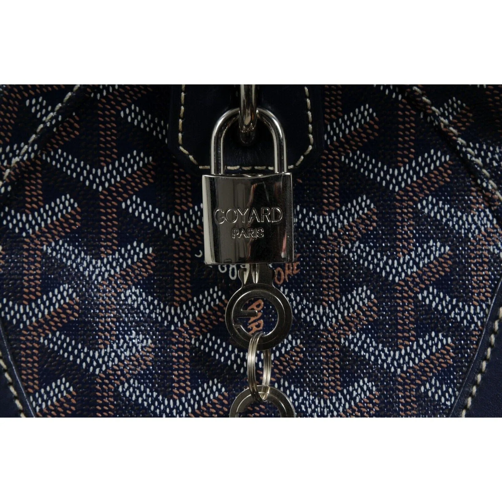 Vendome Sac GM Top Handle Tote Bag Navy Blue Computer Carry On Travel