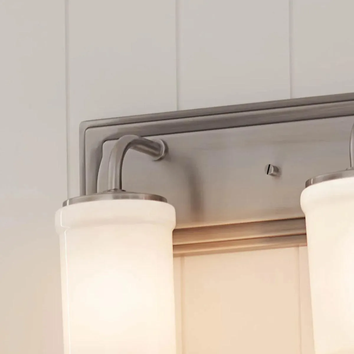 Vetivene 24 In 3-Lights Bathroom Vanity Light With Opal Glass, Silver Finish