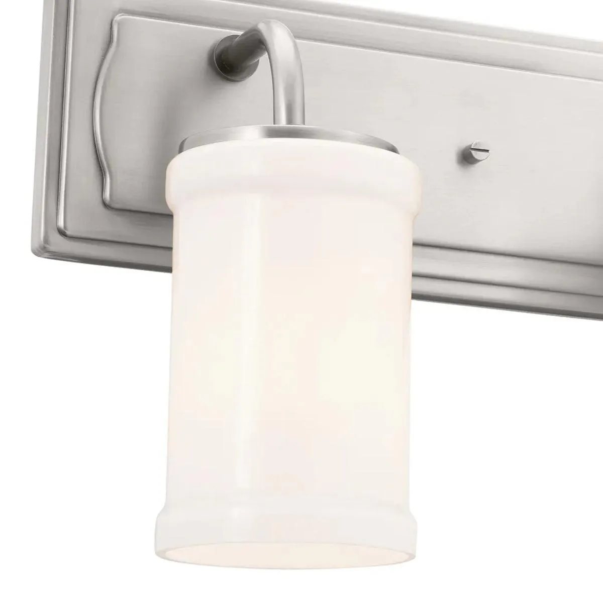 Vetivene 24 In 3-Lights Bathroom Vanity Light With Opal Glass, Silver Finish