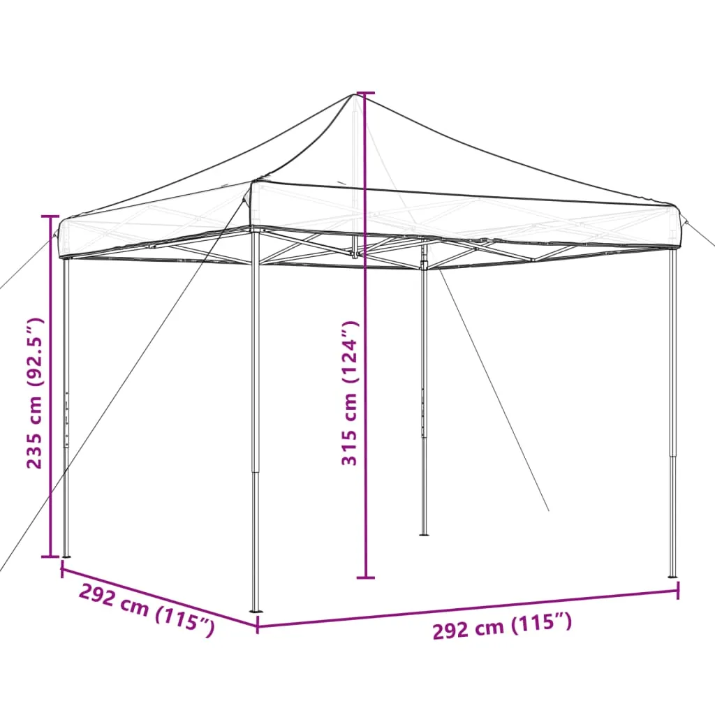 vidaXL Foldable Party Tent Pop-Up Taupe 292x292x315 cm